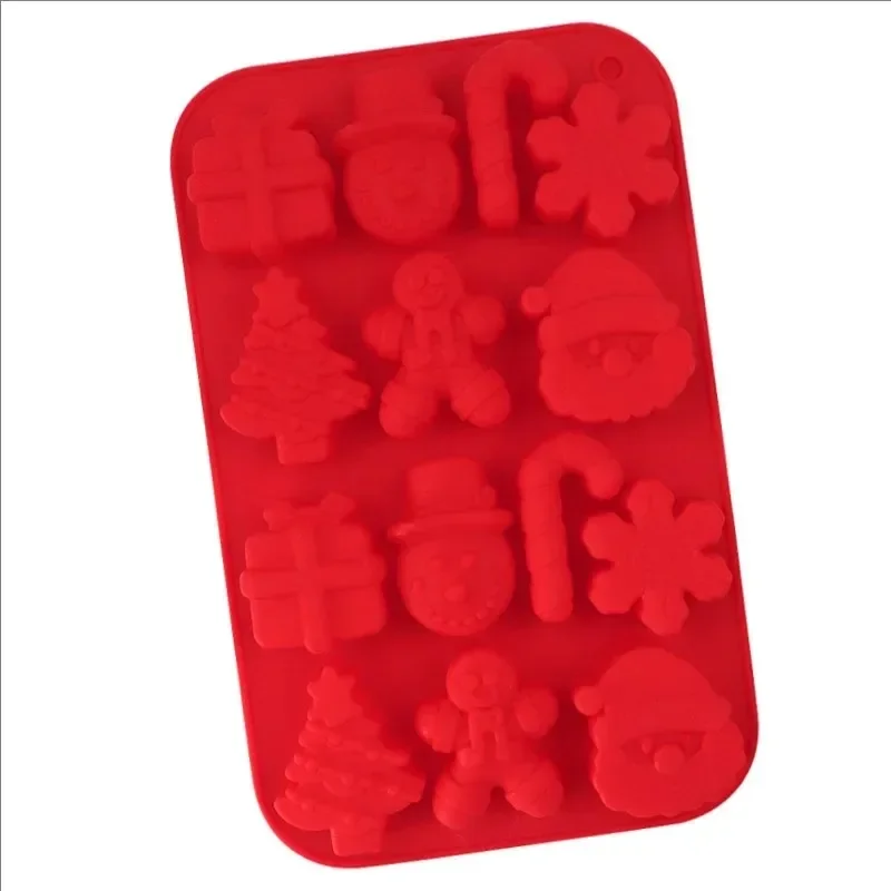 Рождественские силиконовые формы для шоколада выпечки конфет ручная работа