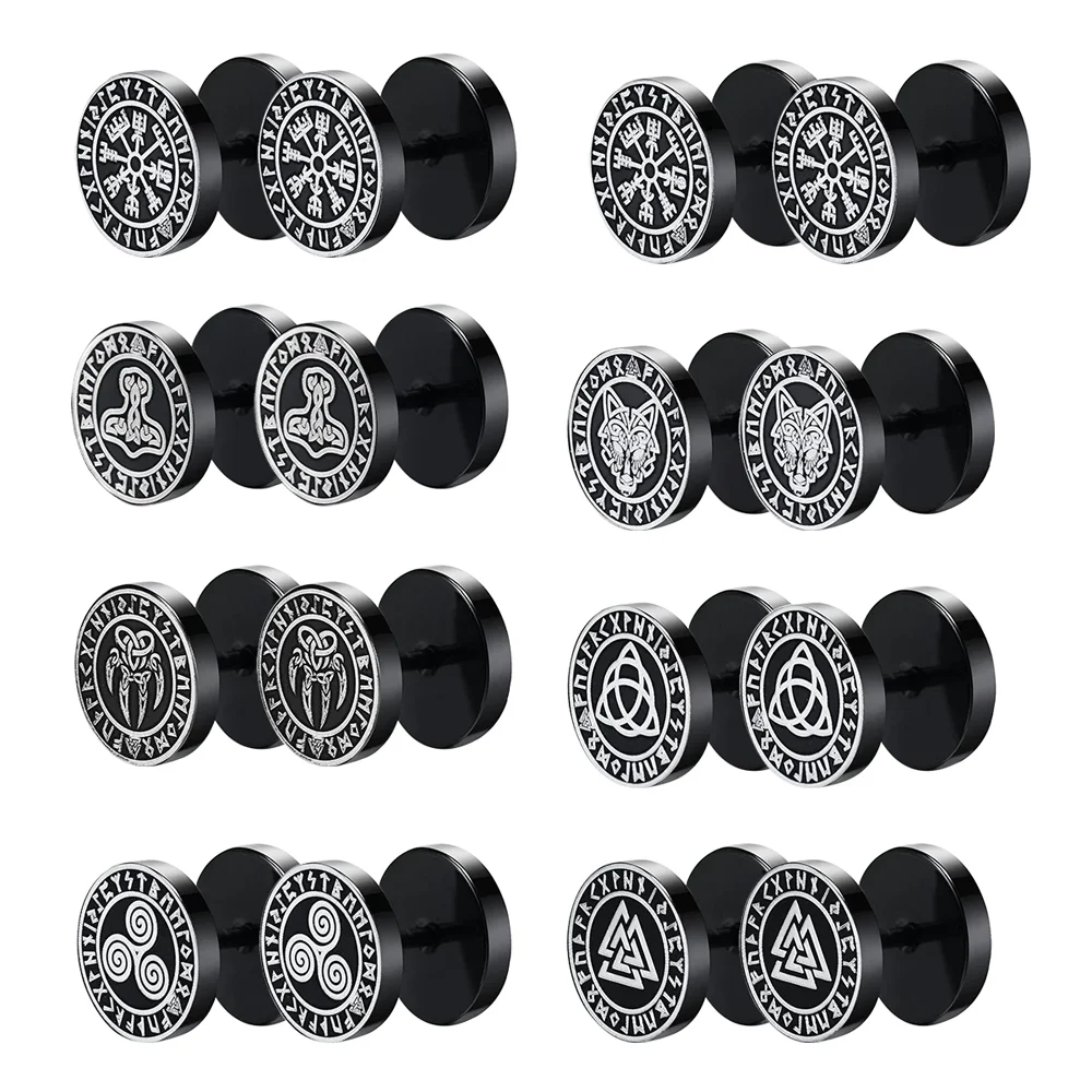 Серьги-гвоздики в готическом стиле для мальчиков из нержавеющей стали рок/панк с