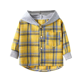 Baywell Spring Casual Children Hooded Tops Clothes Kids Boys Plaid Hoodies Autumn Baby Girl Cotton Long Sleeve Shirt 1-7 Years 1