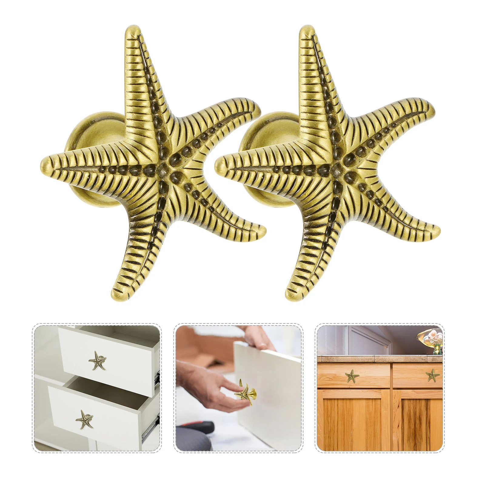 

2 Pcs Brass Knobs Kitchen Cabinet Knobs Cabinet Door Knobs Drawer Pulls Vintage Decor Decorative Drawer Knobs Zinc Alloy Handle