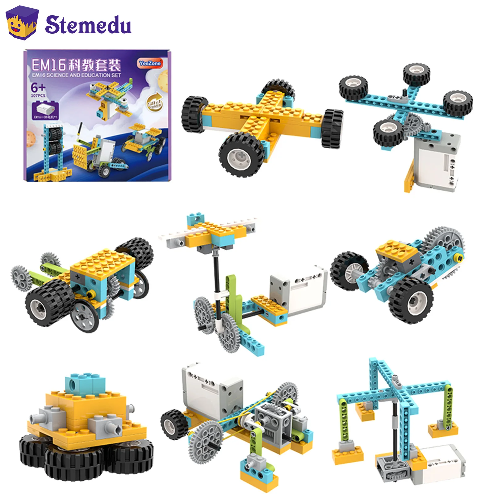 107 шт. 50 в 1 электрические строительные блоки робота STEM EM16 научный и