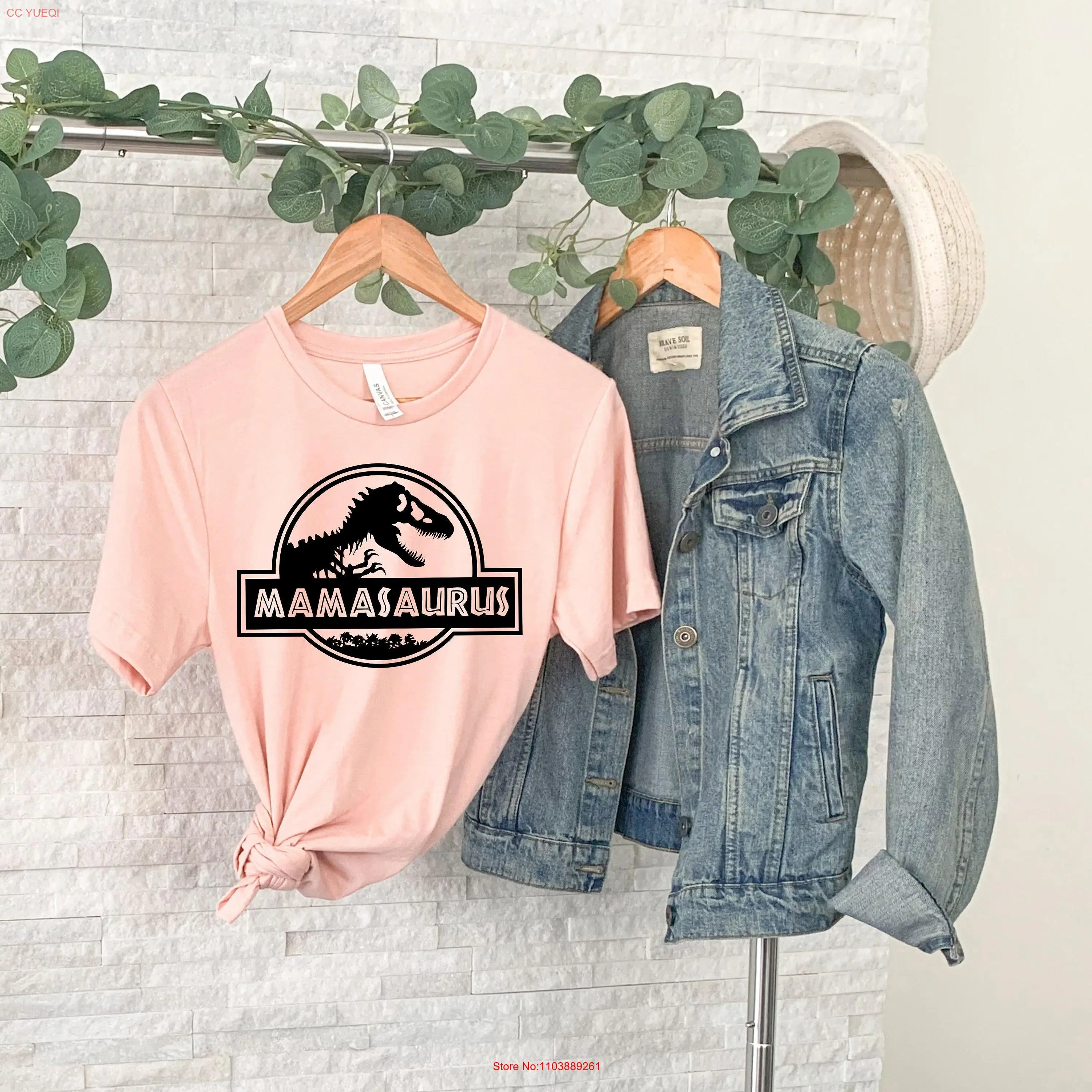 Mamasaurus T Shirt Mom Jurassic World Dinosaur Trex for her Universal long or short sleeves