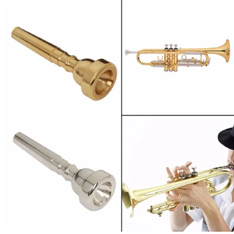 

Excellent Professional 3C/5C/7C Size Mega Rich Tone Bullet Shape Trumpet Mouthpiece Gold Silver Copper Alloy