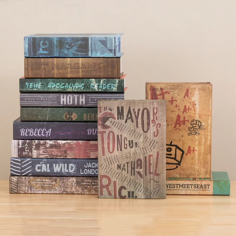

Европейский ретро Ностальгический поддельный книжка журнальный столик реквизит для фотосъемки имитация книги модель домашние аксессуары 12 книг в комплекте