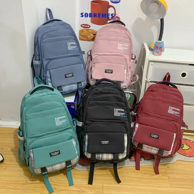 

Fashion Big Student Backpack NEW Badge Rucksack Girls School Bag High Capacity Women Backpack Female Cute Leisure Travel Mochila