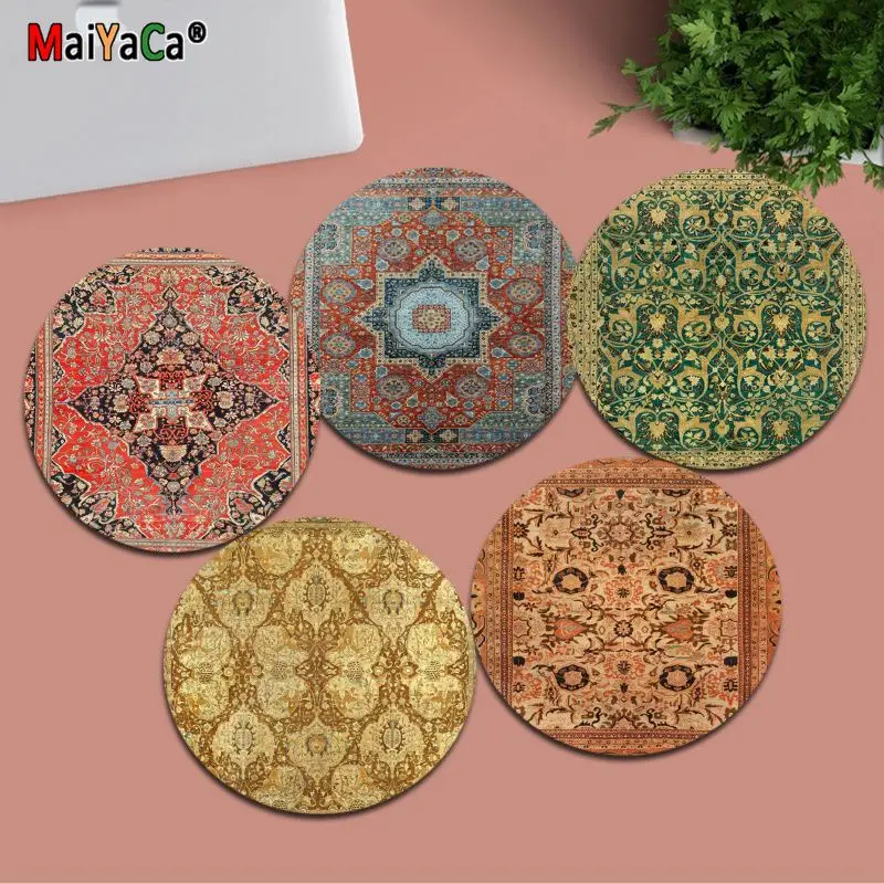 

Your Own Mats Persian Carpet Pattern Laptop Computer round desk pads Mousepad gaming Mousepad Rug For PC Laptop Notebook