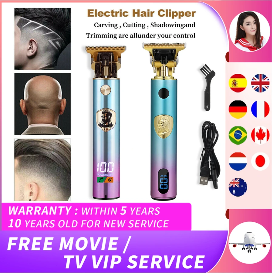 

hair clipper barber maquina de cortar cabello T9 Electric Hair Clippers Cutting Professional Razor Shaver Beard Trimmer For Men