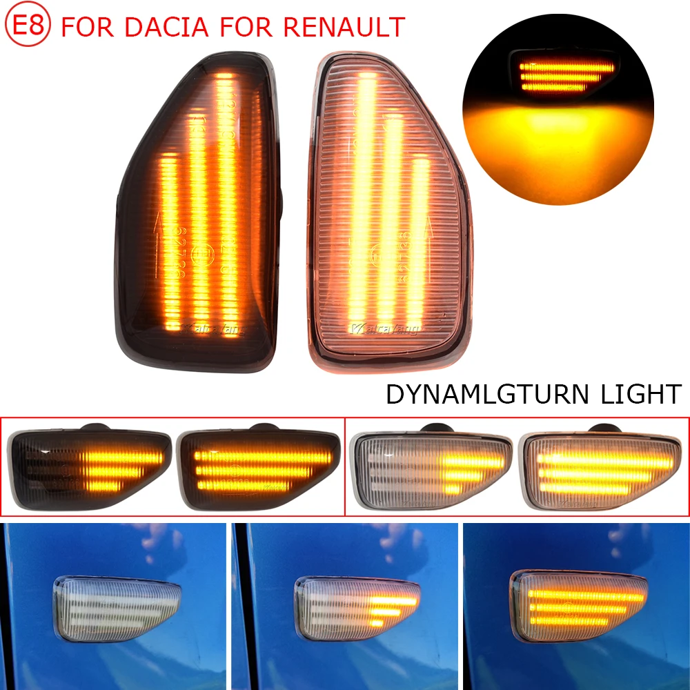 

2x LED Dynamic Side Marker Turn Signal Light For Dacia Logan MCV II Sandero Stepway II Duster Renault Sandero Stepway 261601801R