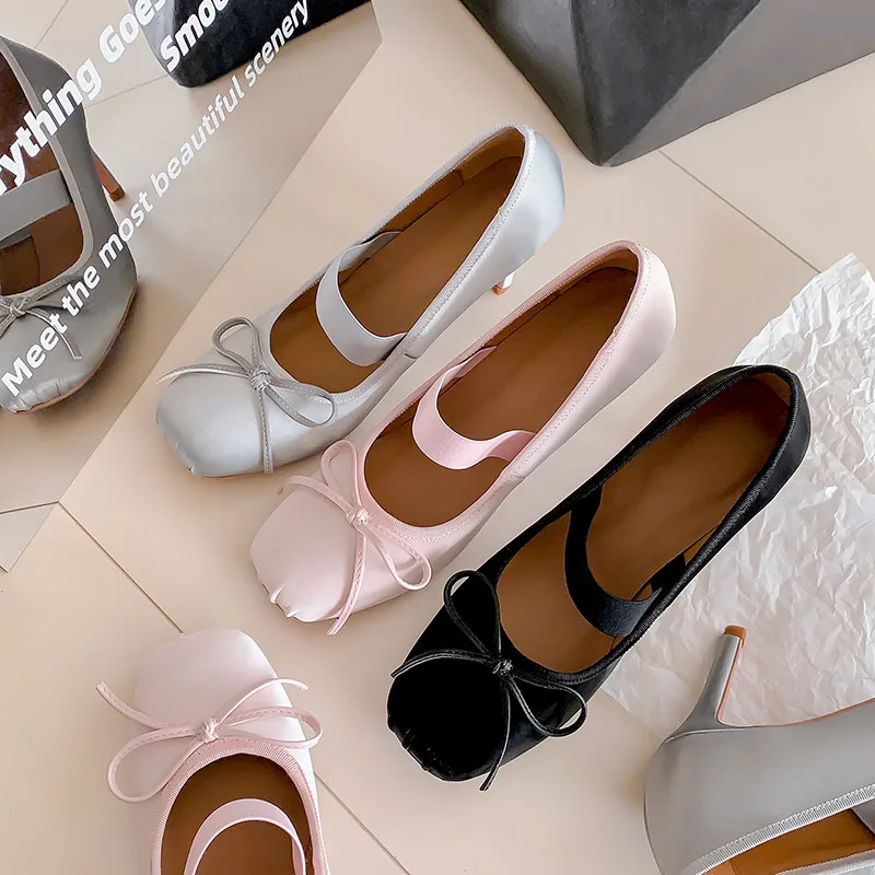 MKKHOU модные туфли-лодочки новые высококачественные балетки на высоком каблуке с