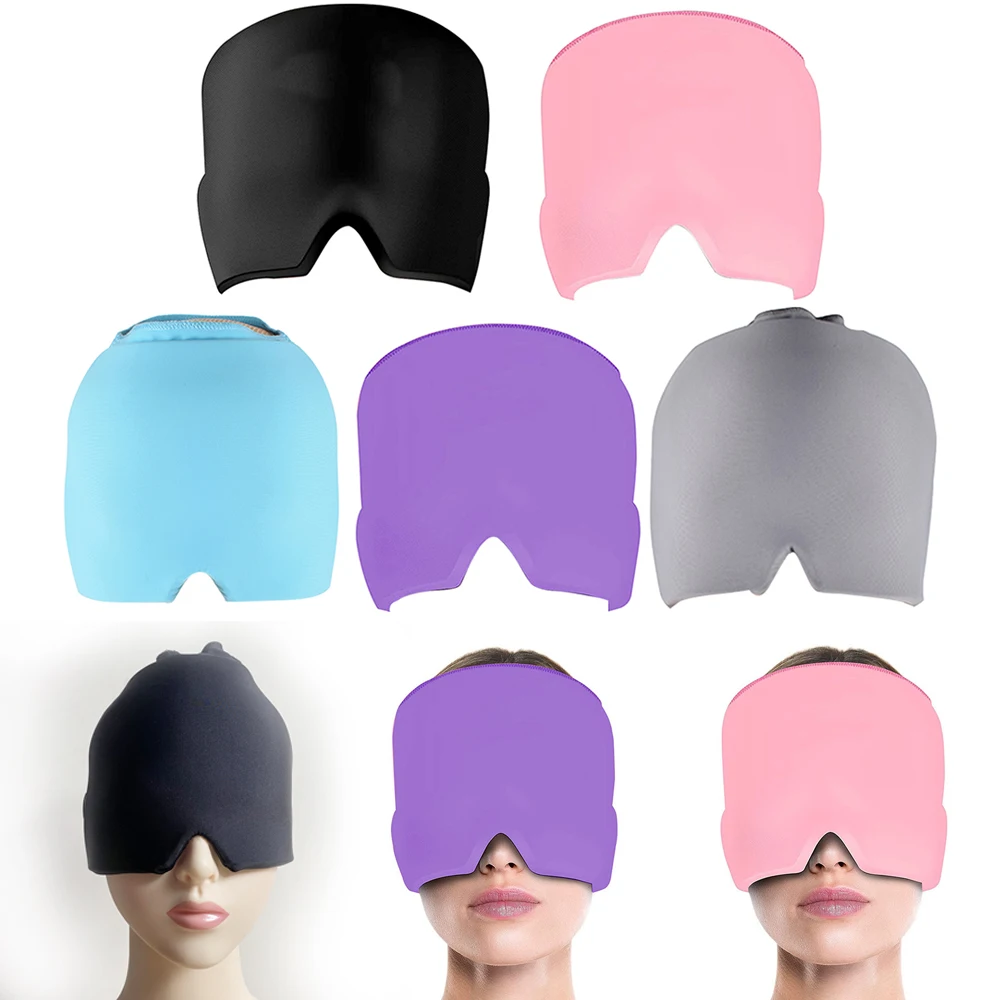 

Cold Therapy Form Fitting Gel Ice Headache Migraine Relief Cap,Ice Pack Eye Mask for Puffy Eye,Tension,Sinus,Stress Relief