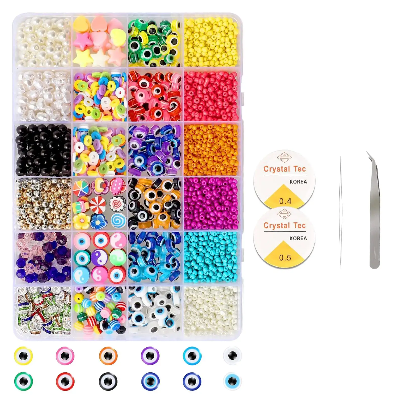 

Colorful Beads Bracelet Making Kit Disc Beads Tools Wire Charms Beading Repair for Jewelry Making Necklace Repair Sewing Kids