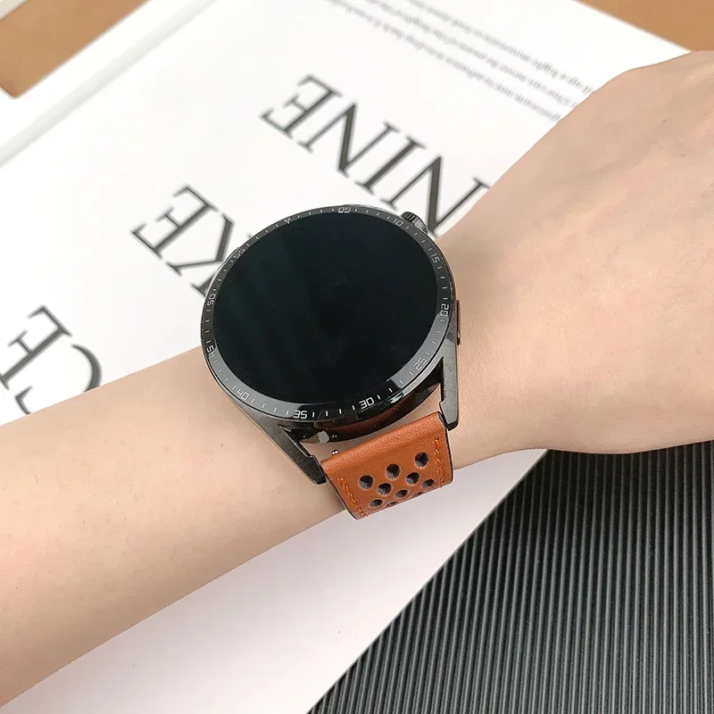 Кожаный ремешок для часов Samsung Galaxy Watch 6 Huawei GT