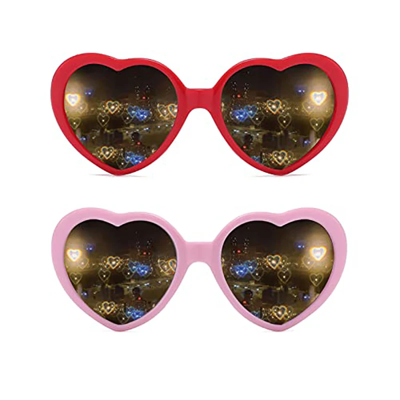 2022 Women Heart Shaped Effects Glasses Watch The Lights Change To Heart Shape At Night Diffraction 