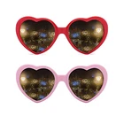 Женские очки с эффектом d в форме сердца 2022, женские солнцезащитные очки с дифракцией в ночное время с подсветкой