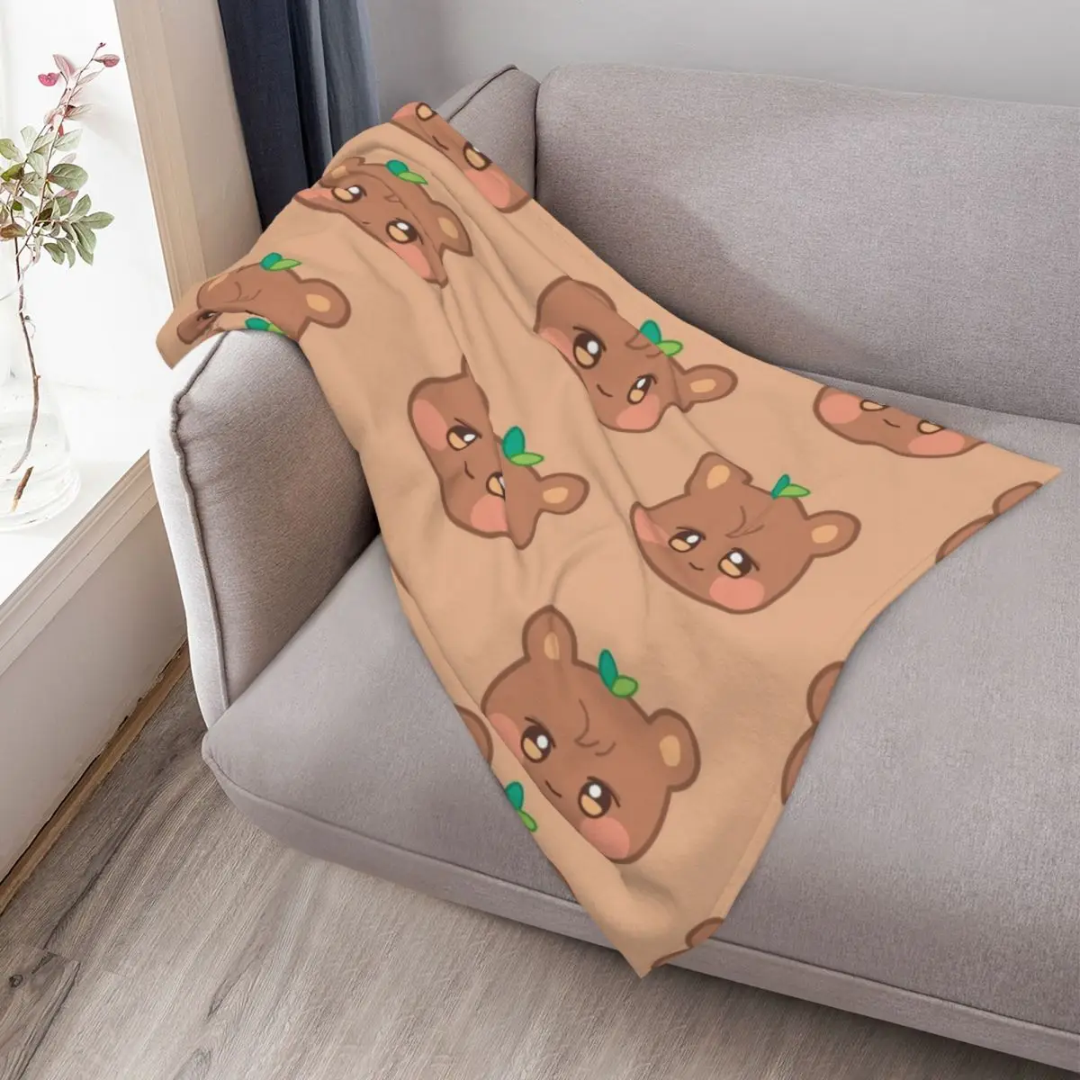 Фото Плед Ateez jongho aniteez jjongbear, мягкий теплый плед, подарок для дедушек и бабушек №3