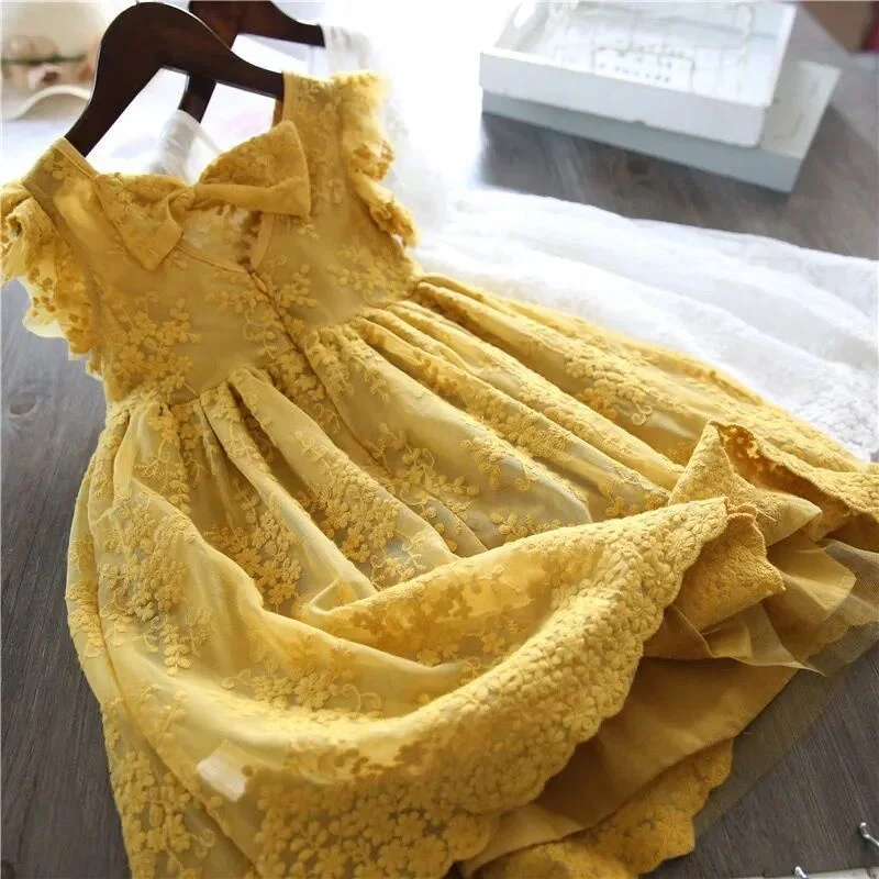 

Girl Dress Kids Skirts Spring Autumn Cotton 2022 Sleeveless Flower Girl Dress Party Evening Gown Beach Outdoor Children Clothing