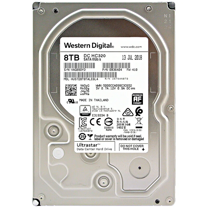 

8T HDD Ultrastar DC HC320 HUS728T8TALE6L4 7.2K RPM SATA 6Gb/s 256MB CMR 512e 3.5" 8TB Hard Disk Drive New