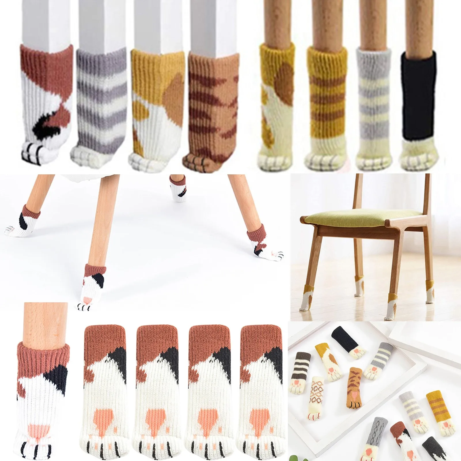 

Leg Leg And Chair Table For Home Cover Slipcovers Decor Socks 4Pcs Chair Covers Chair Leg Novelty Animal Kitchen，Dining & Bar