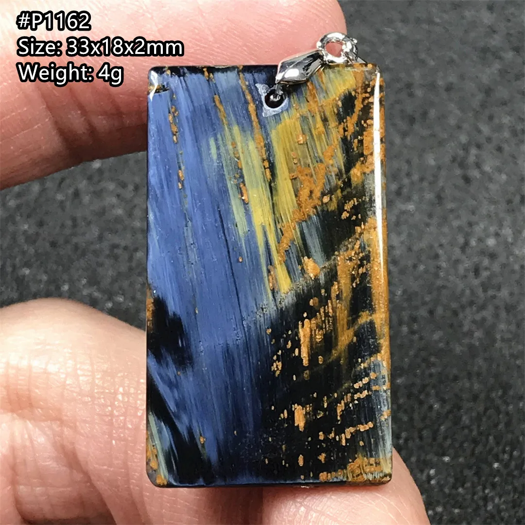 

Top Natural Blue Pietersite Necklace Pendant For Woman Man Nobility Crystal Beads Namibia Firework Gemstone Rare Jewelry AAAAA