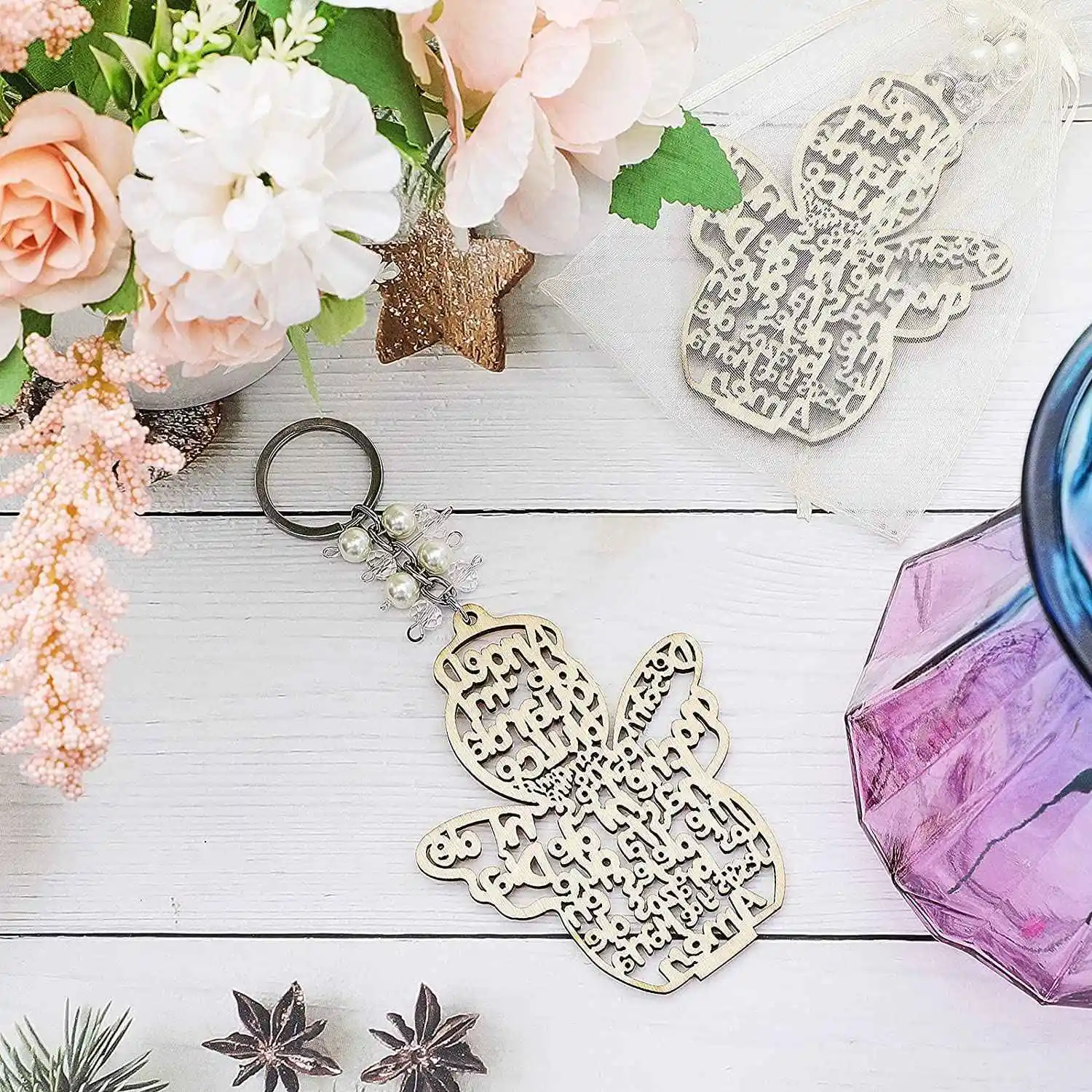 20 шт. брелок для ключей с ангелом крещения деревянный сувениры причастия