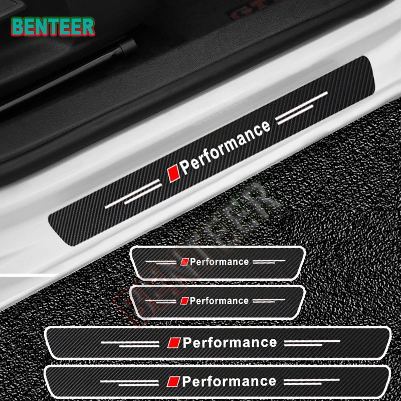 

4pcs Carbon Fibe Performance Car Door Sill Sticker For Audi sline A4 B6 B7 B8 A3 8P S3 S4 A5 A6 C6 C5 Q8 A1 A2 A7 A8 Q5 Q3 Q7