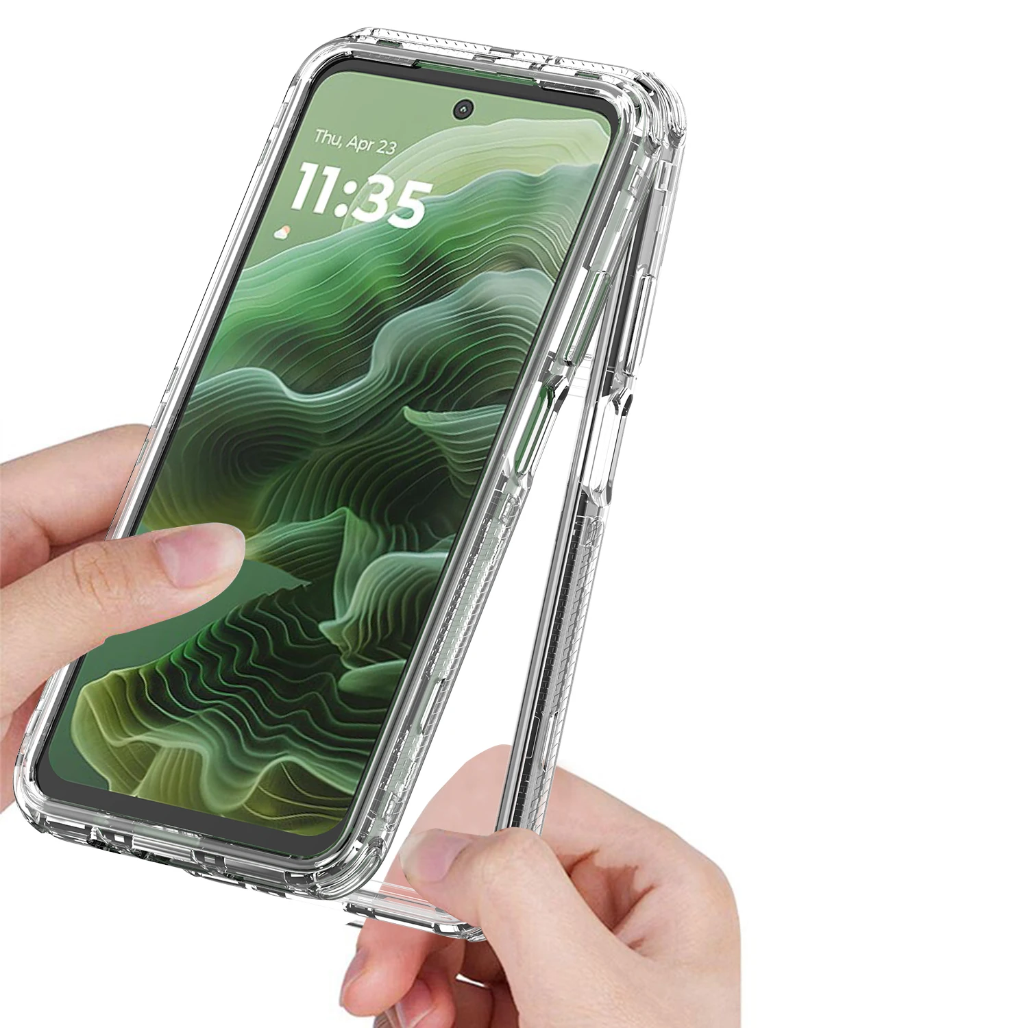 Фото 360-градусный чехол для телефона с полным покрытием для Motorola MOTO G34 G35 G54 G85 G84 G24 ТПУ + ПК, толстые прозрачные чехлы с защитой от падения №2