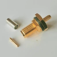 1x rf connector sma female plug crimp for rg316 rg174 rg179 lmr100 cable with o ring waterproof bulkhead panel nut brass