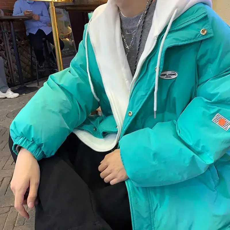 Autumn and Winter New Loose Simple Casual Fashion Trend Lazy Wind Casual Wild Down Jacket Plus Velvet Thick Thick Warm Jacket