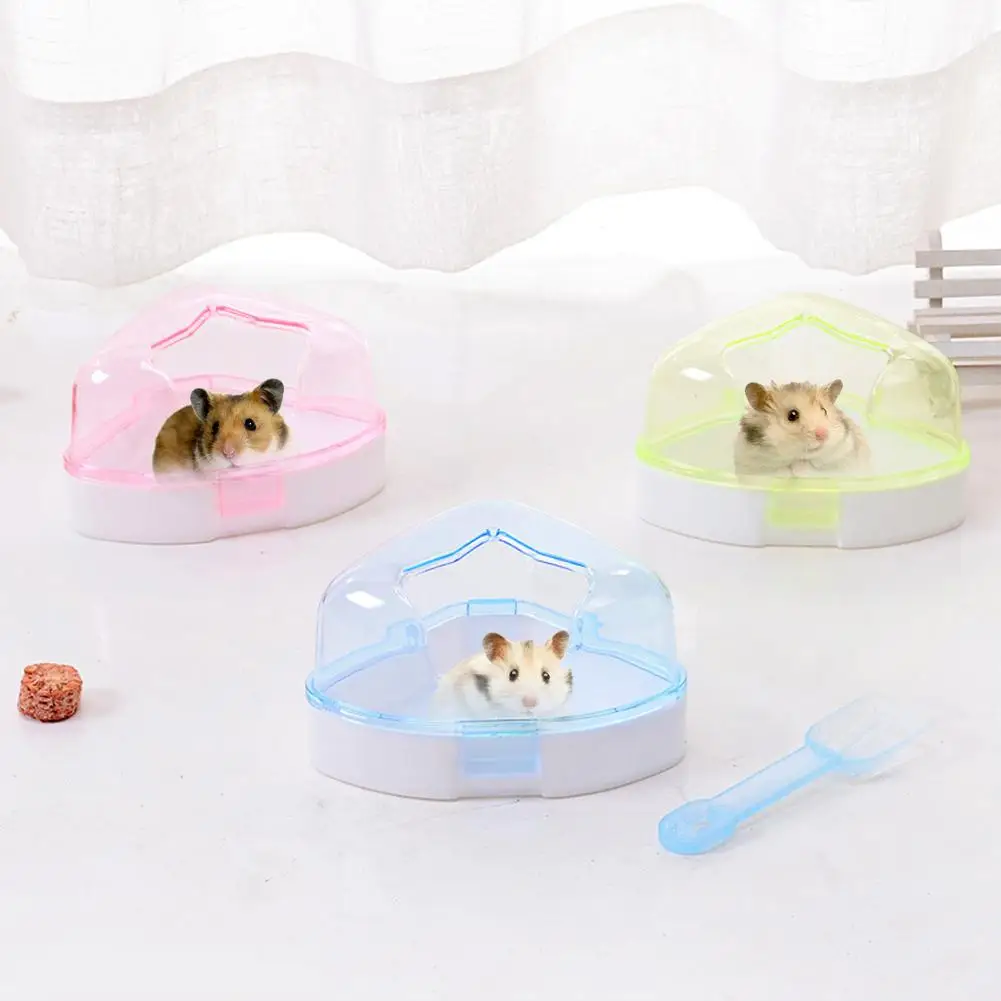 

Hamster Bathroom Toy, Five-pointed Star Entrance Transparent Bathtub, Sand Bath Room With Sands Shovel For Golden Silk Bear pet