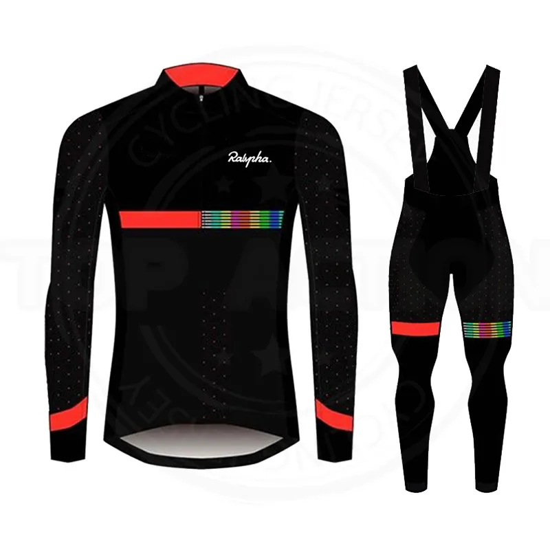 

2022 Raphaful Cycling Jersey Set Long sleeve Cycling Clothing MTB maillot riding sportwear Autumn Road Bike uniform Bicycle Bib