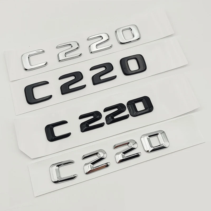 

3D ABS Black Silver Car Sticker Rear Trunk Badge Decal Chrome Letters C220 CDI Emblem For Mercedes C 220 W204 W205 Accessories