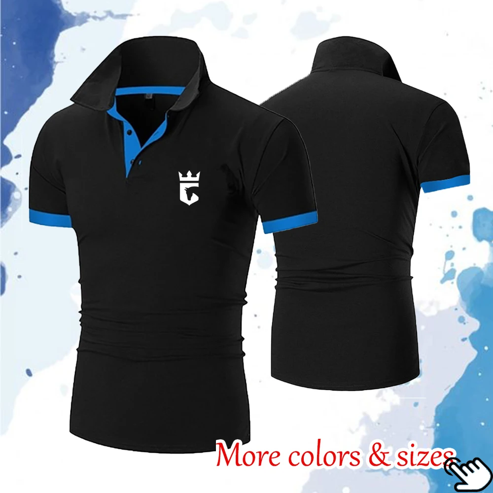

Men's Polo Shirt Luxury Print Summer Stitching Short Sleeve Polo Shirt Personality Slim Fit Business Tee Shirt Casual Golf Wear