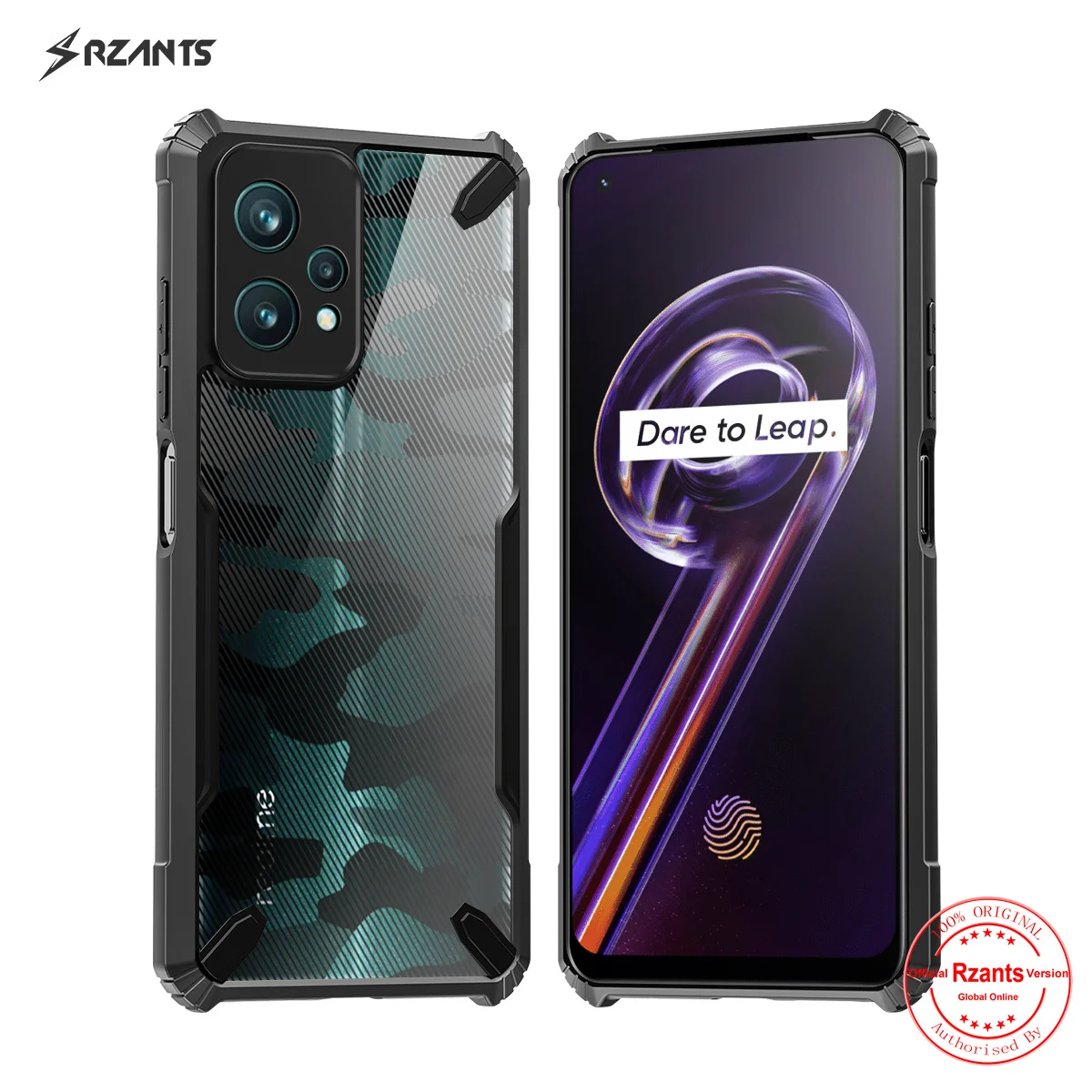 

Rzants For Realme 9 Pro Plus Realme 9 4G Case Hard [Camouflage Bull] Shockproof Slim Crystal Clear Cover Funda Thin Casing