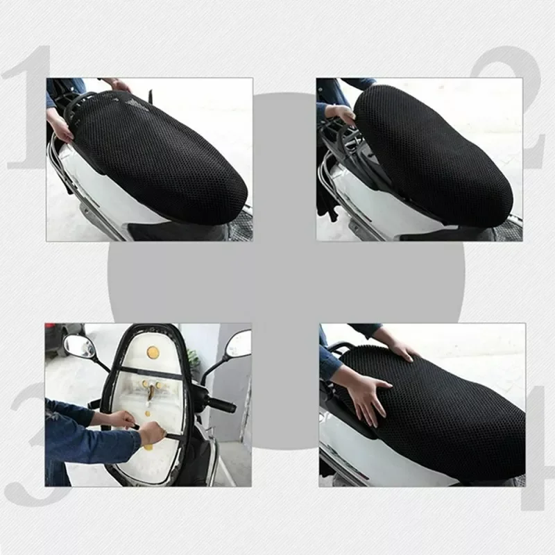 

Motorcycle Seat Cushion Cover S/M/L/XL/XXL/XXXL Net 3D Mesh Protector Insulation Cushion Cover Bike Universal