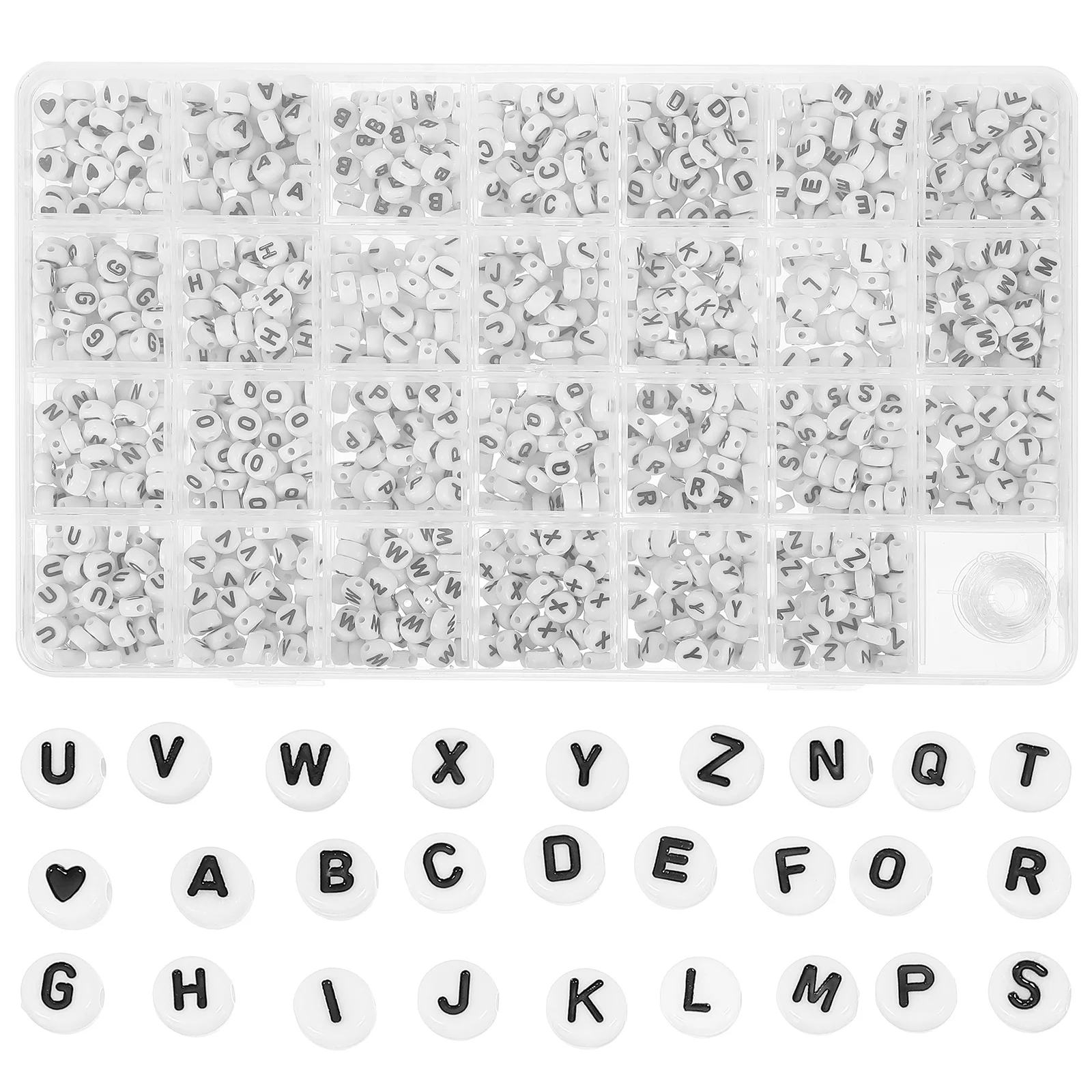 

Acrylic Alphabet Beads Letter Loose Bracelet Decorative Scattered Letters Bracelets Household Bulk Circle