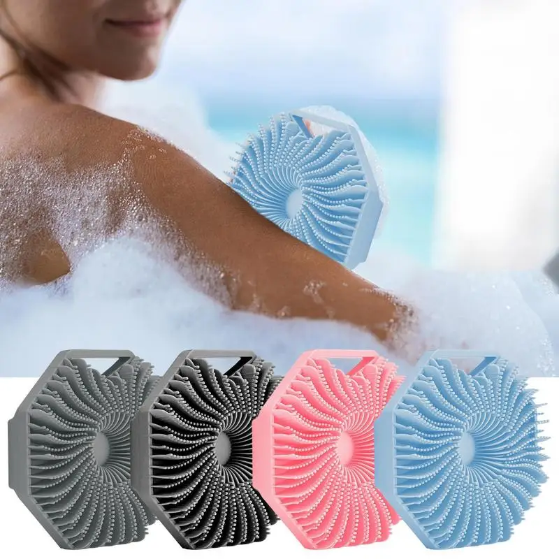 

Силиконовый скребок для тела, многофункциональная губка для пилинга, мягкая портативная для массажа, душа, Глубокая очистка, Товары для ван...