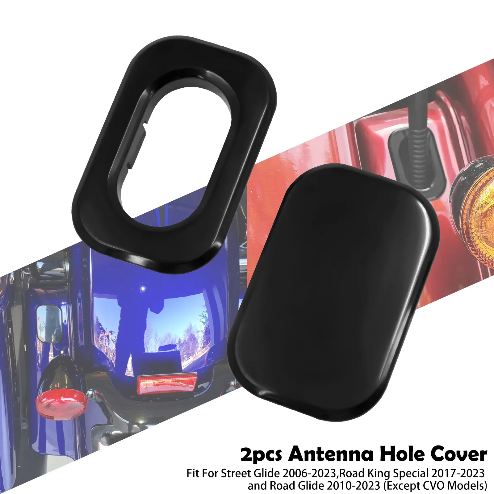 

Мотоциклетная заглушка для антенны из АБС-пластика, черная/хромированная крышка для Harley Touring Road Street Glide Road King Special FLHX FLHR FLTR