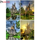 Huacan алмазная мозаика полная выкладка пейзаж декоративные наклейки на стену вышивка крестиком замок декор для дома