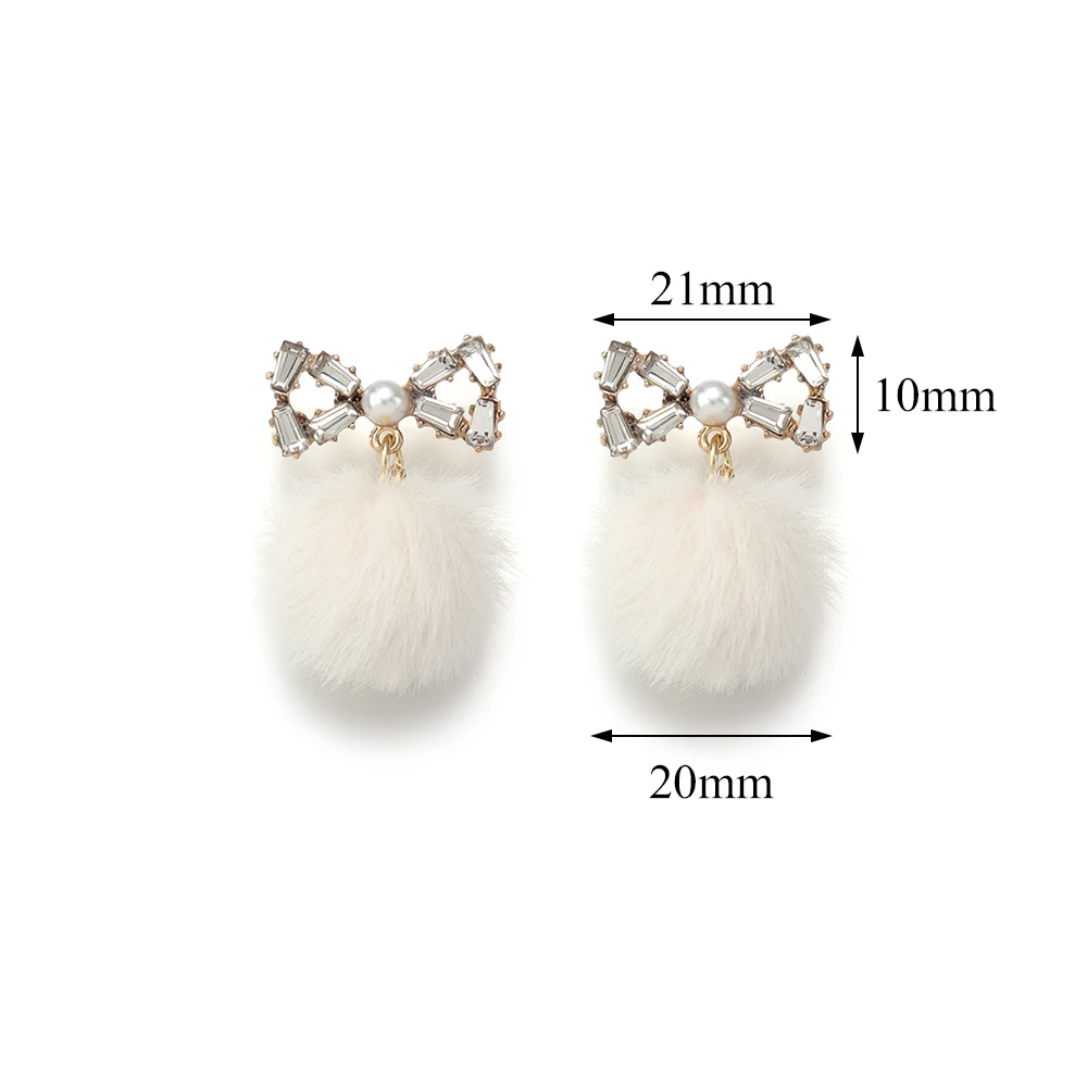 1 пара 21x10 мм серьги из сплава с жемчугом и бантом бархатный шар милые быстрое
