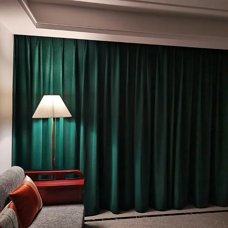 Роскошные зеленые бархатные ретро-шторы для гостиной столовой спальни