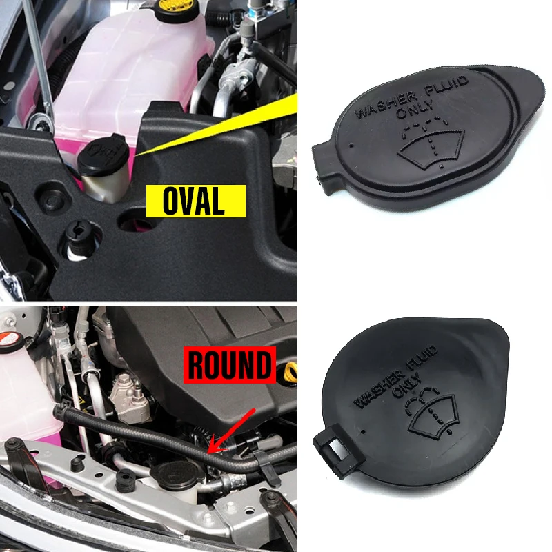 Бачок для жидкости омывателя ветрового стекла автомобиля Car Round/Oval с крышкой для Toyota Corolla Vios Yaris RAV4 Highlander Venza.