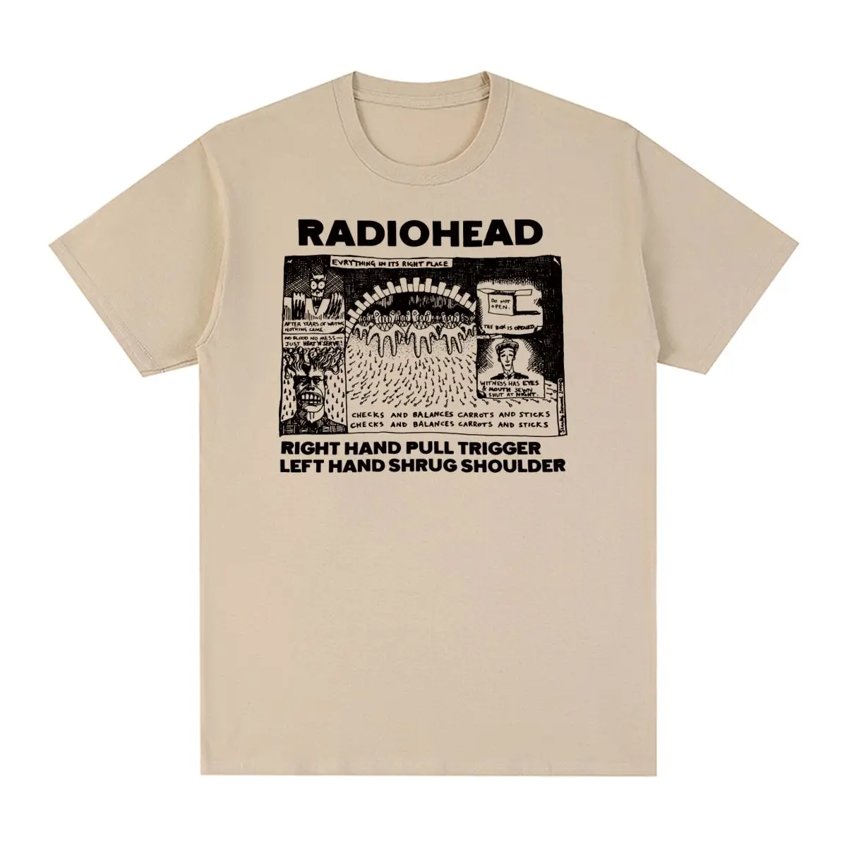 Radiohead Vintage T-shirt Hip Hop Rock Band Unisex Music cute cartoon Ok Computer Cotton Men T shirt New Tee Tshirt Womens Tops