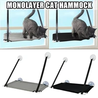 sucker cat hammock single layer breathable window sill black gray mesh pet rest bed comfortable cat litter bearing 15 catties