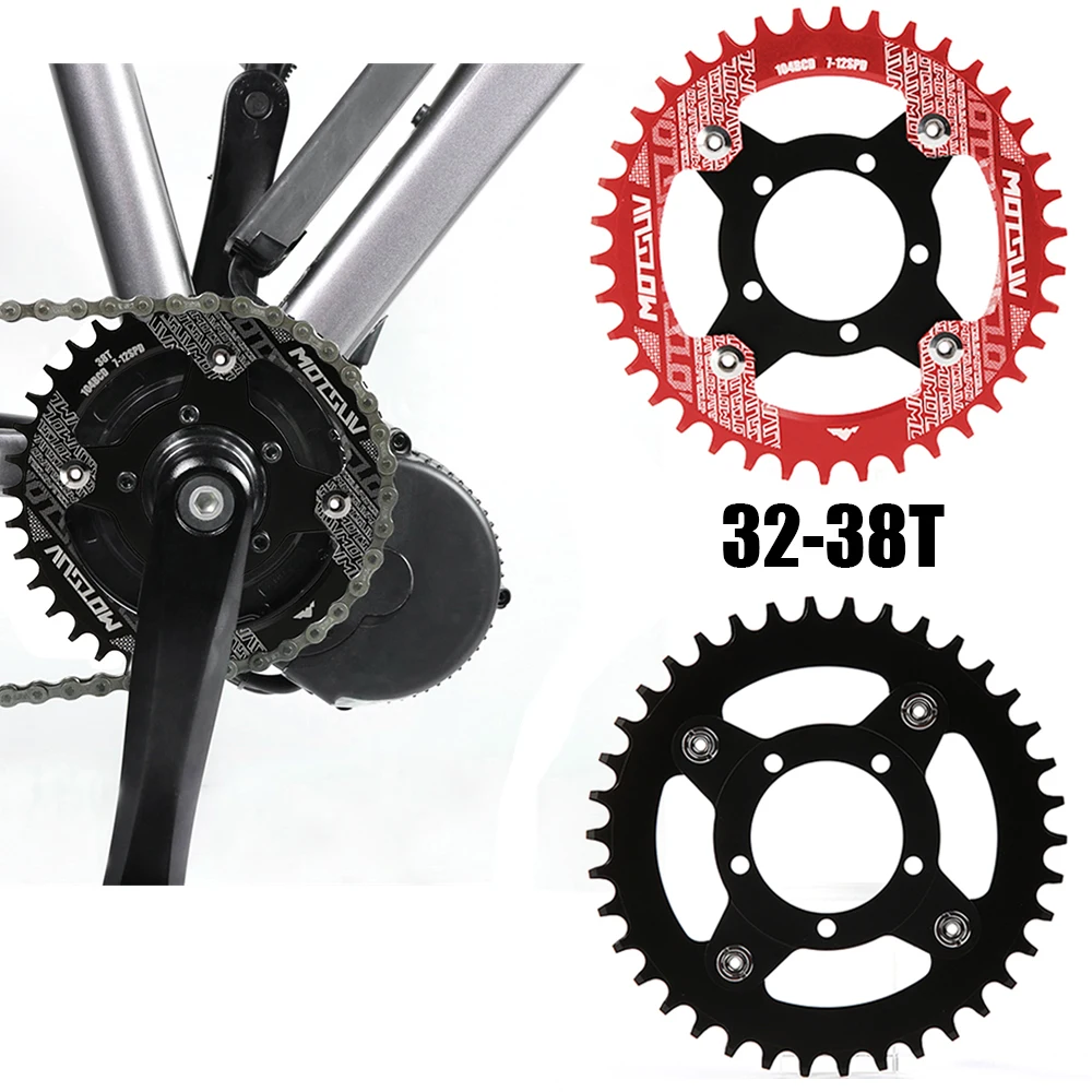 Electric Bicycle 104BCD Chainring Adapter For Bafang BBS01/02 Mid Drive Motor 32T/34T/36T/38T E-Bike Sprocket Wheel Chain Ring