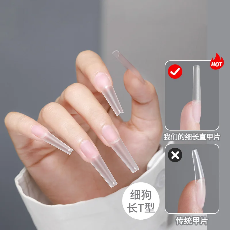 240pcs/Box Nail Art UV Extend Gel Nail Extension Tool Quick Building Nail Mold Tips 3.0 Flat Arc Finger Extension For Asian