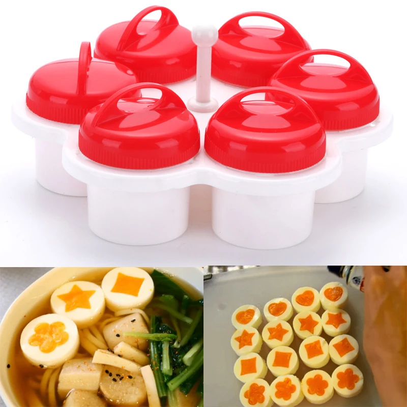 

6PCS/1Set Egg Boiler Cup Creative Shape Fancy Patterned Egg Cooker Multi-Functional Chicken Baking Accessories Non-Stick
