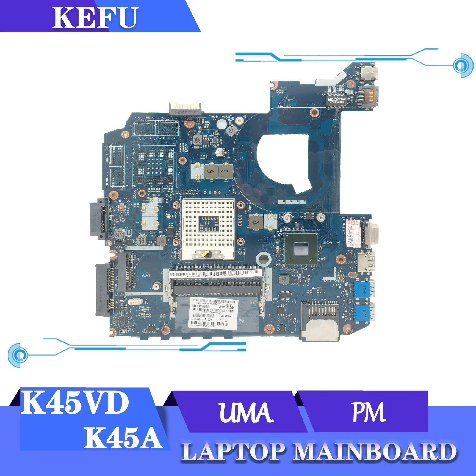 

Mainboard LA-8221P LA-8224P LA-8226P For ASUS K45VD A85V A45V K45VJ K45VS K45VM K45A Laptop Motherboard GT610M GT630M GT635M
