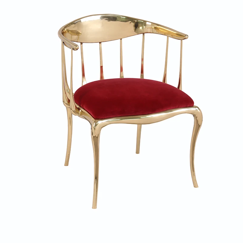 

Modern Luxurious Living Room Furniture Cast Copper Cloth Makeup Chair