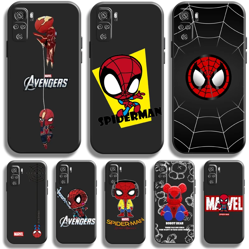 

Marvel Cartoon Spiderman For Xiaomi Redmi Note 11 11T 11S 10 10T 10S Pro 5G Phone Case Liquid Silicon Back Silicone Cover Coque