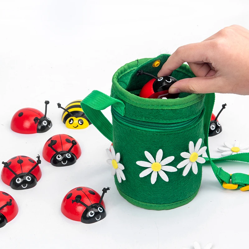 

Counting Ladybugs Model Blocks 12pcs Educational Toys Digital Beetle Wooden Children Early Learning Aids Montessori Toddler Toys
